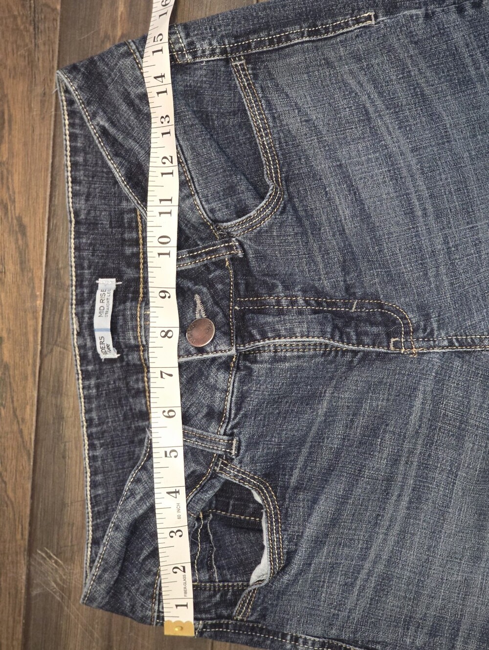 Riders by Lee Mid Rise Straight Leg Jeans Womens 8 Petite Dark Wash Petite - Picture 6 of 14
